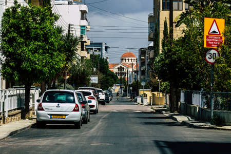 Limassol Cyprus April 01, 2020 View of empty streets of Limassol during the quarantine of the population to prevent the spread of coronavirus in Cyprus islandのeditorial素材