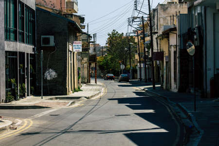 Limassol Cyprus April 01, 2020 View of empty streets of Limassol during the quarantine of the population to prevent the spread of coronavirus in Cyprus islandのeditorial素材