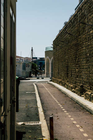 Limassol Cyprus April 01, 2020 View of empty streets of Limassol during the quarantine of the...