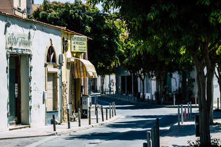 Limassol Cyprus April 01, 2020 View of empty streets of Limassol during the quarantine of the population to prevent the spread of coronavirus in Cyprus islandのeditorial素材