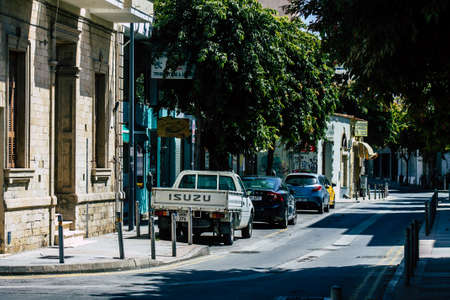 Limassol Cyprus April 01, 2020 View of empty streets of Limassol during the quarantine of the population to prevent the spread of coronavirus in Cyprus islandのeditorial素材