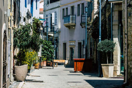 Limassol Cyprus April 01, 2020 View of empty streets of Limassol during the quarantine of the...