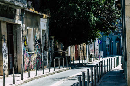 Limassol Cyprus April 01, 2020 View of empty streets of Limassol during the quarantine of the population to prevent the spread of coronavirus in Cyprus islandのeditorial素材