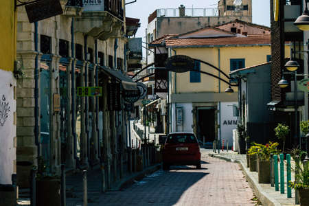 Limassol Cyprus April 01, 2020 View of empty streets of Limassol during the quarantine of the population to prevent the spread of coronavirus in Cyprus islandのeditorial素材