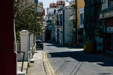 Limassol Cyprus April 01, 2020 View of empty streets of Limassol during the quarantine of the population to prevent the spread of coronavirus in Cyprus islandのeditorial素材