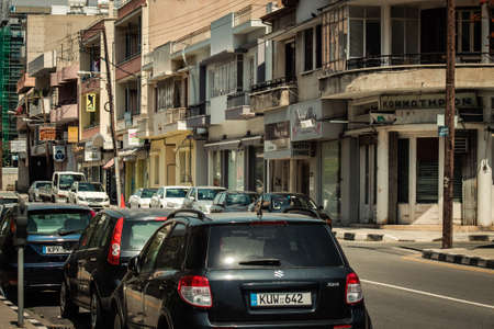 Limassol Cyprus April 16, 2020 View of empty streets of Limassol during the quarantine of the population to prevent the spread of coronavirus in Cyprus islandのeditorial素材