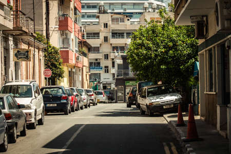 Limassol Cyprus April 16, 2020 View of empty streets of Limassol during the quarantine of the population to prevent the spread of coronavirus in Cyprus islandのeditorial素材