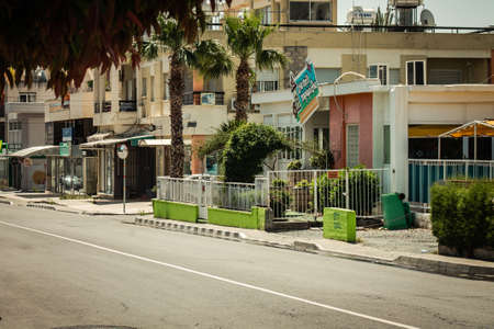 Limassol Cyprus April 16, 2020 View of empty streets of Limassol during the quarantine of the...