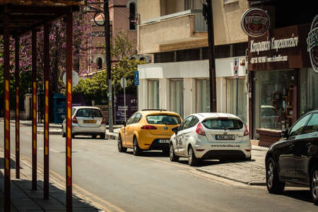 Limassol Cyprus April 16, 2020 View of empty streets of Limassol during the quarantine of the population to prevent the spread of coronavirus in Cyprus islandのeditorial素材