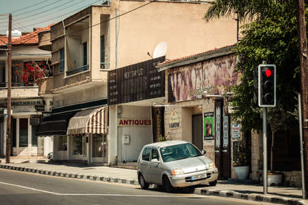 Limassol Cyprus April 16, 2020 View of empty streets of Limassol during the quarantine of the population to prevent the spread of coronavirus in Cyprus islandのeditorial素材