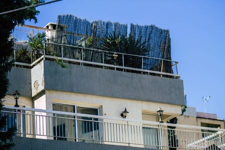 Limassol Cyprus, View of a facade of a modern building in the streets of Limassol in Cyprus islandの写真素材