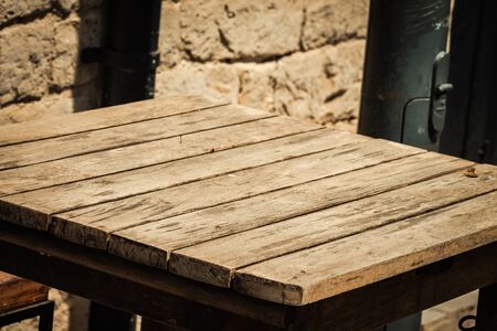 Limassol Cyprus  View of various chairs and tables from restaurants closed to the public by the...
