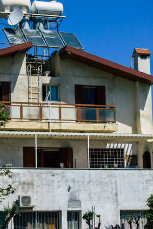 Limassol Cyprus April 18, 2020 View of a facade of a modern building in the streets of Limassol in Cyprus islandのeditorial素材