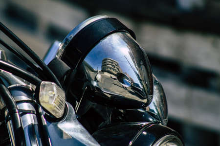 Limassol Cyprus April 18, 2020 Closeup of a Honda X4 motorcycle parked in the streets of Limassol in Cyprus islandのeditorial素材