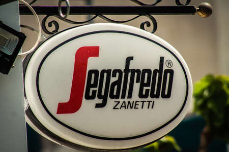 Limassol Cyprus April 16, 2020 View of a commercial sign in the streets of Limassol in Cyprus island