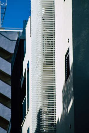 Tel Aviv Israel February 20, 2020 View of the facade of a modern buildings in the streets of Tel...