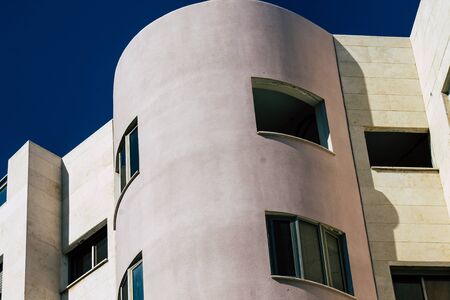 Tel Aviv Israel December 01, 2019  View of the facade of a modern building in the streets of Tel Aviv in the afternoonの写真素材