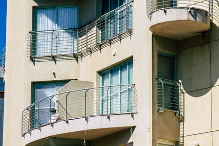 Tel Aviv Israel February 20, 2020 View of the facade of a modern buildings in the streets of Tel Aviv in the afternoonのeditorial素材