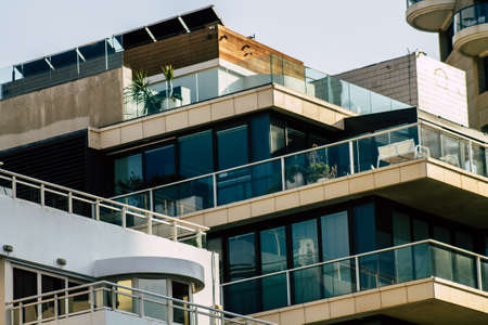 Tel Aviv Israel January 14, 2020 View of modern building in the streets of Tel Aviv in the afternoon