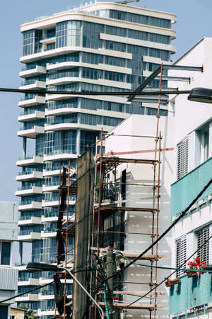 Tel Aviv Israel June 13, 2019 View of traditional building in the streets of Tel Aviv in the...