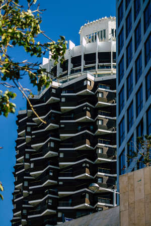 Tel Aviv Israel January 23, 2020 View of the facade of a modern building in the streets of Tel Aviv...