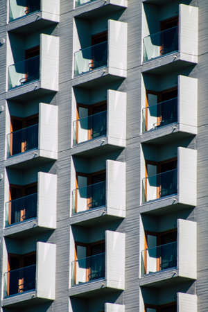 Tel Aviv Israel January 26, 2020 View of the facade of a modern building in the streets of Tel Aviv...