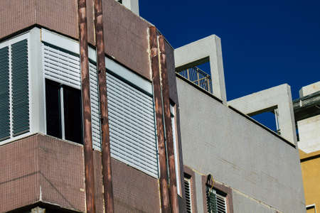 Tel Aviv Israel February 20, 2020 View of the facade of a modern buildings in the streets of Tel Aviv in the afternoonのeditorial素材