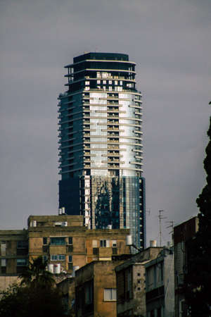 Tel Aviv Israel February 11, 2020 View of a modern building in the streets of Tel Aviv in the...
