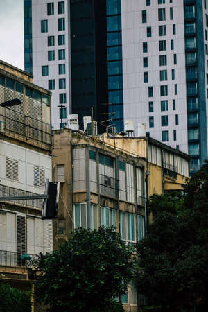 Tel Aviv Israel February 11, 2020 View of a modern building in the streets of Tel Aviv in the afternoonのeditorial素材