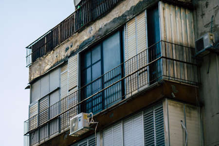 Tel Aviv Israel January 23, 2020 View of the facade of a modern building in the streets of Tel Aviv...