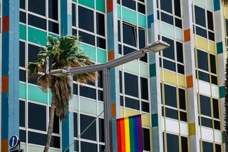 Tel Aviv Israel June 07 2019  View of buildings in the streets of Tel Aviv in the eveningのeditorial素材
