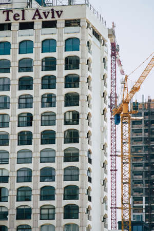 Tel Aviv Israel June 07 2019  View of buildings in the streets of Tel Aviv in the eveningのeditorial素材
