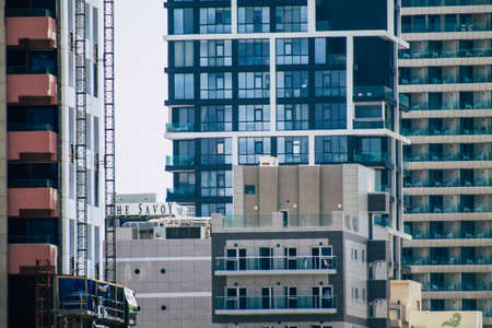 Tel Aviv Israel June 07 2019  View of buildings in the streets of Tel Aviv in the evening