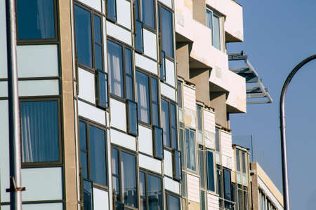 Tel Aviv Israel December 22, 2019 View of the facade of a modern building in the streets of Tel Aviv...