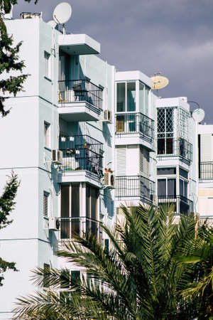 Tel Aviv Israel January 23, 2020 View of the facade of a modern building in the streets of Tel Aviv in the afternoonのeditorial素材