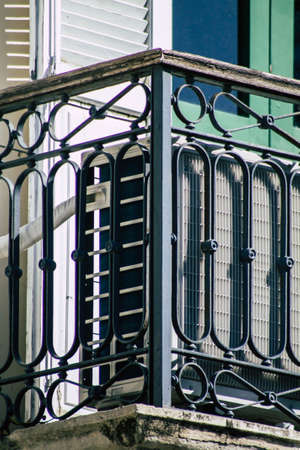 Limassol Cyprus May 05, 2020 Closeup of the facade of a building in the streets of Limassol in the afternoonのeditorial素材