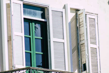 Limassol Cyprus May 05, 2020 Closeup of the facade of a building in the streets of Limassol in the afternoonのeditorial素材