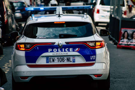 Paris France May 25, 2019 View of the French National Police in intervention during protests of the Yellow Jackets against the policy of President Macron on saturday afternoonのeditorial素材