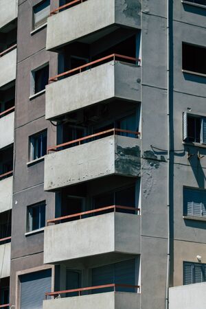 Limassol Cyprus May 10, 2020 View of the facade of a building in the streets of Limassol in Cyprus...