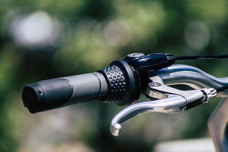 Limassol Cyprus May 10, 2020 View of bicycle to hire parked in the streets of Limassol in Cyprus islandの写真素材