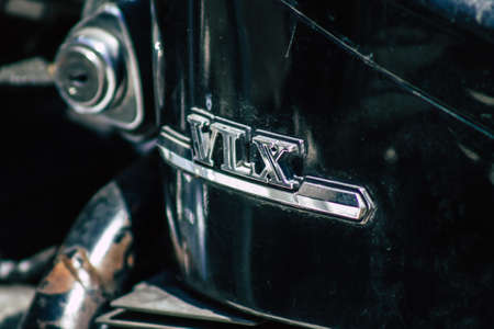 Limassol Cyprus May 10, 2020 Closeup of a Honda VLX motorcycle parked in the streets of Limassol in Cyprus islandのeditorial素材