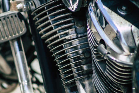 Limassol Cyprus May 10, 2020 Closeup of a Honda VLX motorcycle parked in the streets of Limassol in Cyprus islandのeditorial素材