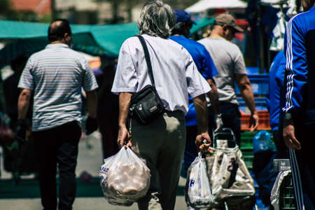 Limassol Cyprus May 09, 2020 View of an unidentified people without a face mask to protect...