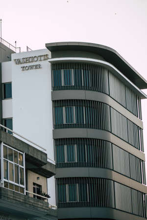 Limassol Cyprus May 19, 2020 View of the facade of a building in the streets of Limassol in Cyprus islandのeditorial素材