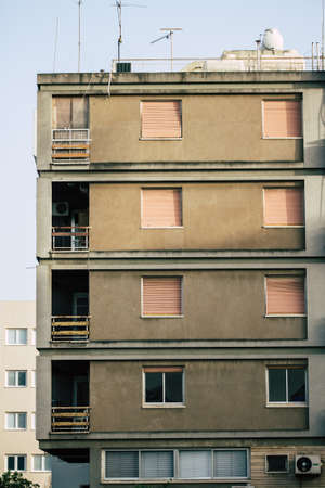 Limassol Cyprus May 19, 2020 View of the facade of a building in the streets of Limassol in Cyprus islandのeditorial素材