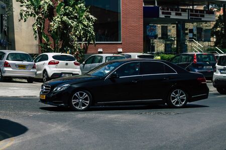 Limassol Cyprus May 21, 2020 View of a traditional Cypriot taxi rolling in the streets of Limassol in Cyprus islandの写真素材
