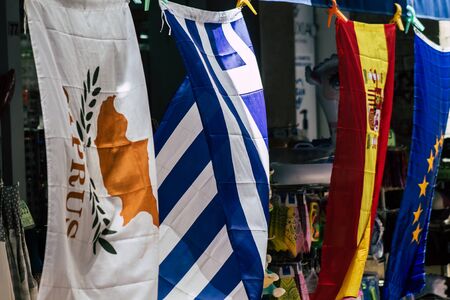 Limassol Cyprus May 21, 2020 Closeup of decorative objects sold in a souvenir shop in Limassol in Cyprus islandの写真素材