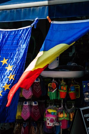 Limassol Cyprus May 21, 2020 Closeup of decorative objects sold in a souvenir shop in Limassol in Cyprus islandの写真素材