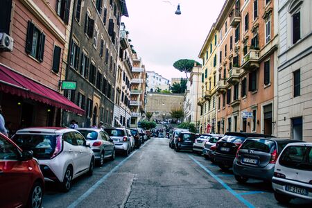 Rome Italy October 18, 2019 View of historical building in the streets of Rome in the afternoonの写真素材