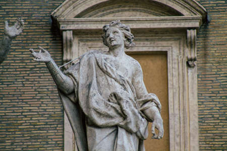 Vatican City Italy October 18, 2019 View of marble statues located at the St Peter's Basilica square in the Vatican City in the afternoonのeditorial素材